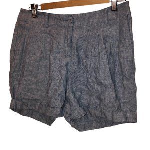 Boden 100% LINEN chambray blue pleat classic MUST HAVES RESORT CRUISE 6 …